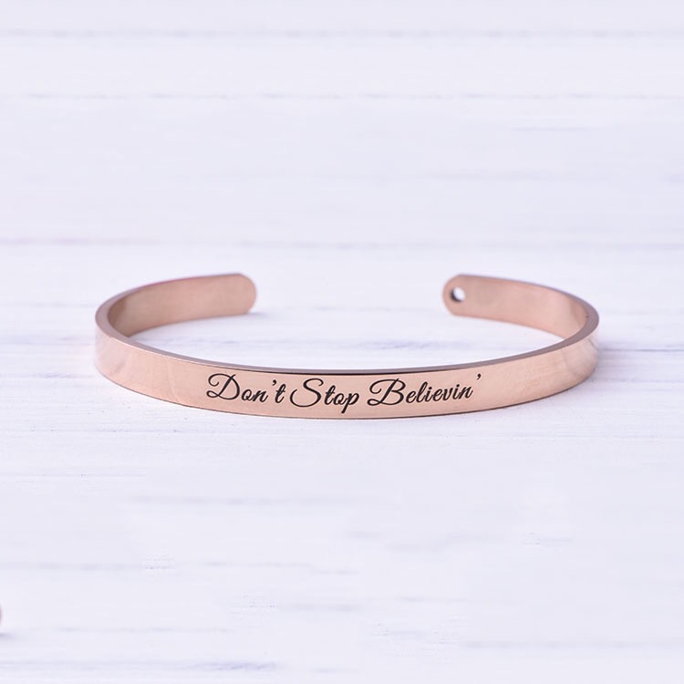 Dont Stop Believing Adjustable Cuff Bracelet 25$